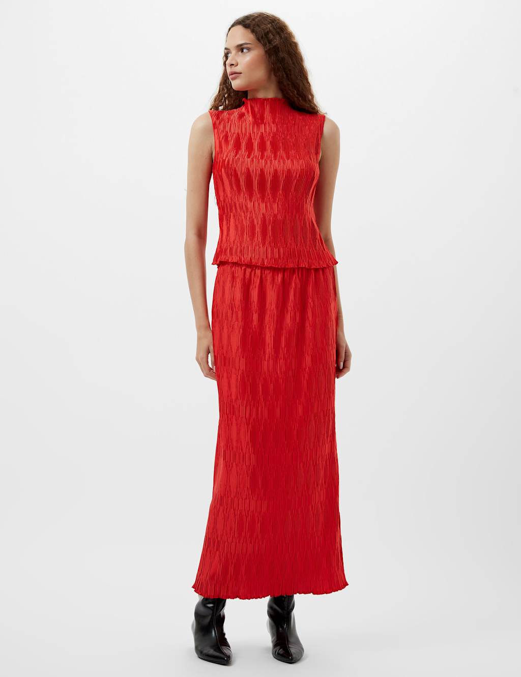 Pleated High Neck Sleeveless Top 3 of 3