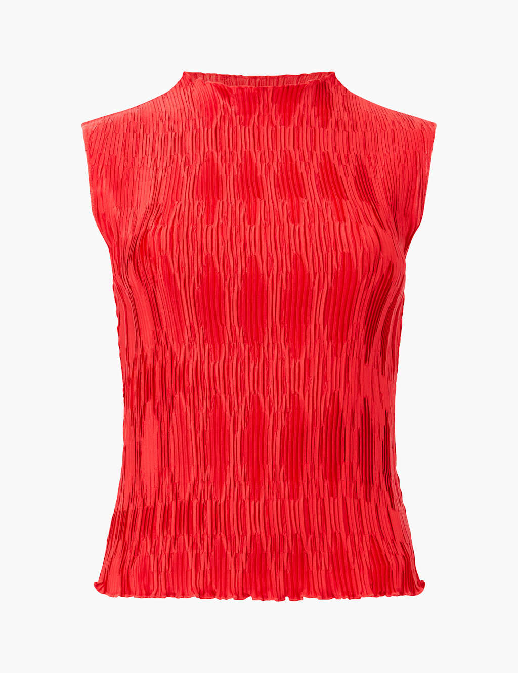 Pleated High Neck Sleeveless Top 2 of 3