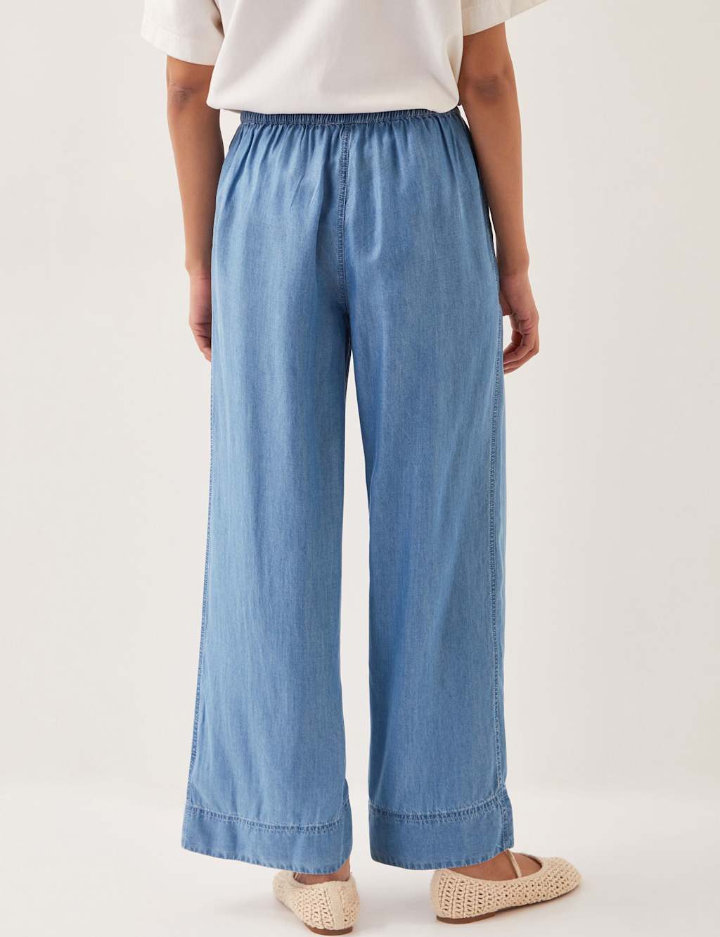 Pure Modal Drawstring Wide Leg Trousers 4 of 5