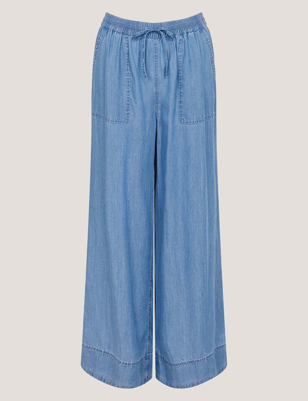 Pure Modal Drawstring Wide Leg Trousers 2 of 5