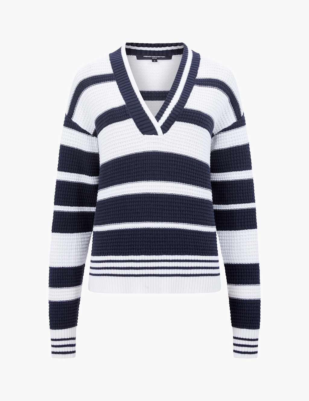 Pure Cotton Striped V-Neck Jumper 2 of 3