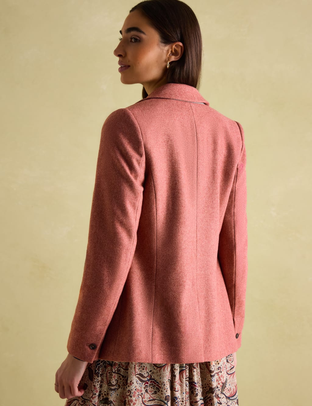 Pink herringbone blazer 2025