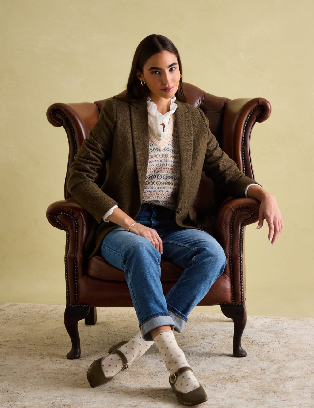 Wool Blend Tweed Herringbone Blazer 9 of 9