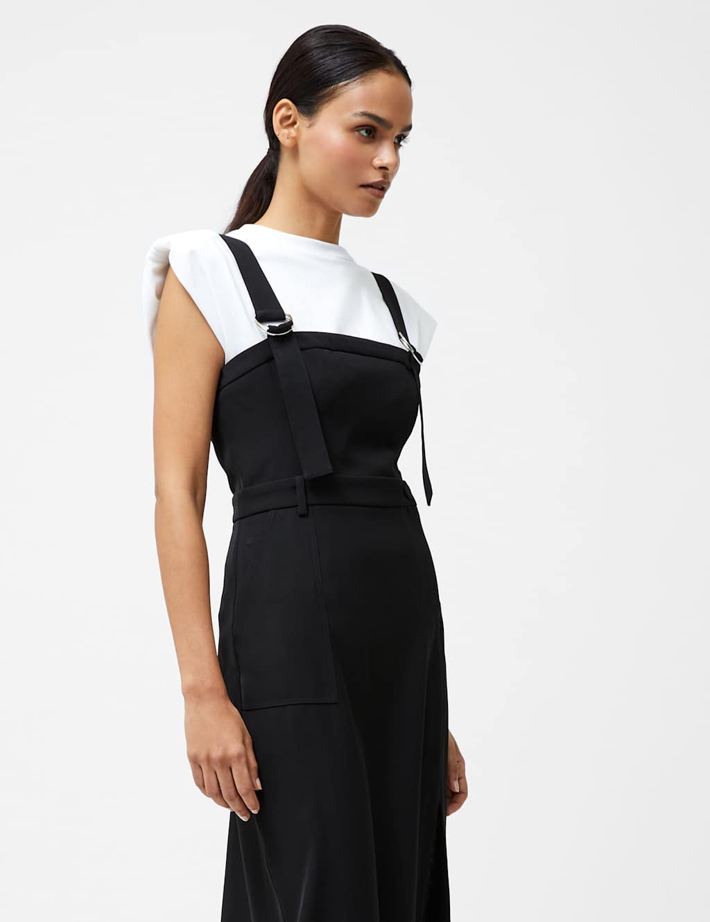 Square Neck Pinafore Midi Column Dress 3 of 3