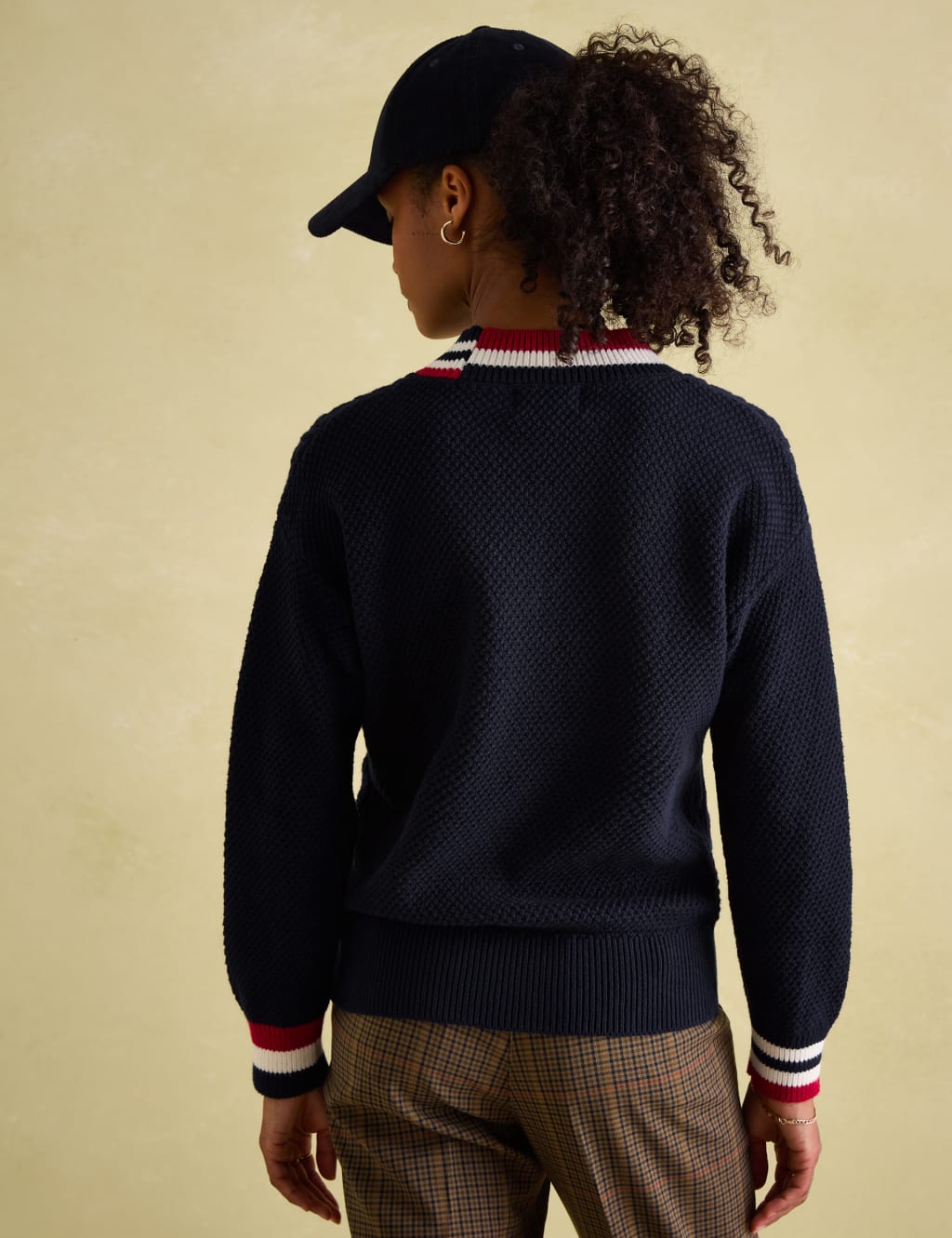 Pure Cotton Textured V-Neck Jumper 5 of 6