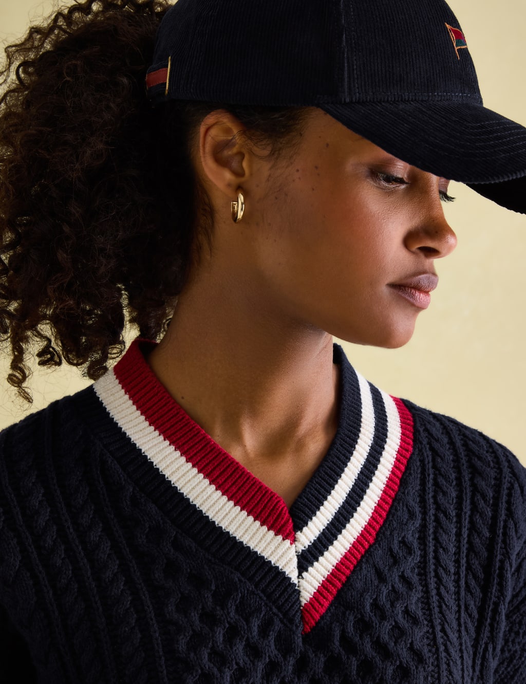 Pure Cotton Textured V-Neck Jumper 6 of 6