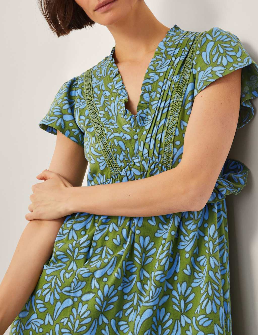 Pure Cotton Jersey Printed V-Neck Maxi Dress 2 of 4