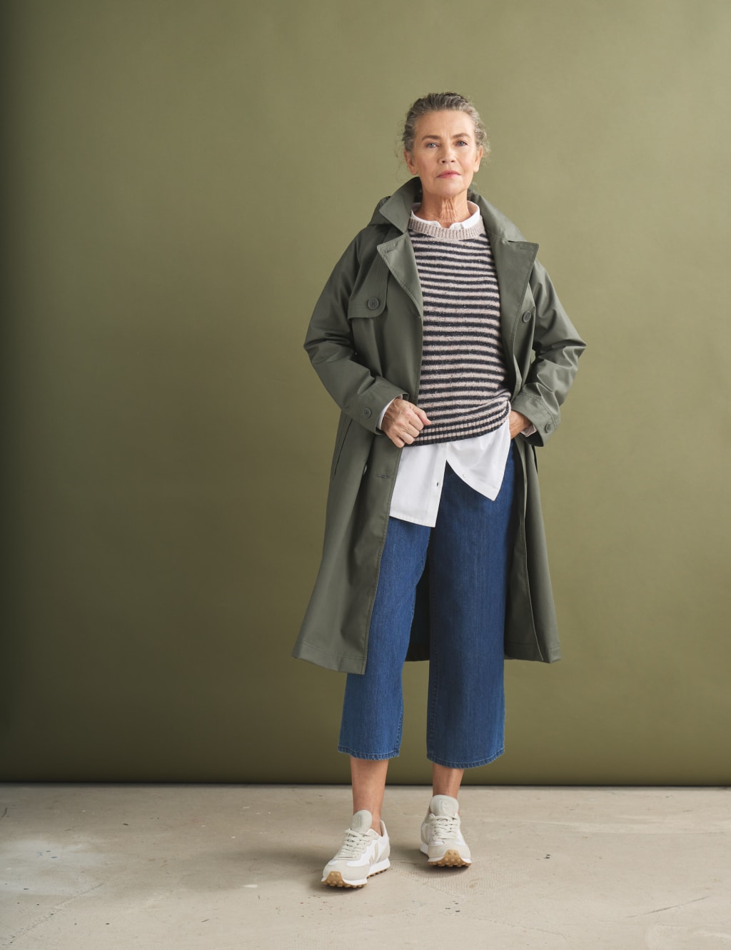 Pure Cotton Belted Double Breasted Trench Coat 3 of 6