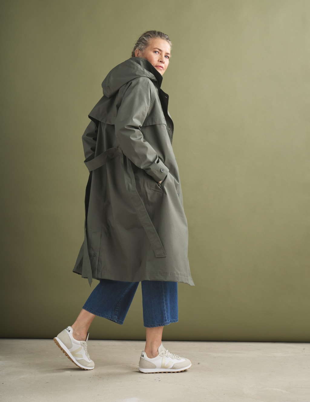 Pure Cotton Belted Double Breasted Trench Coat 6 of 6