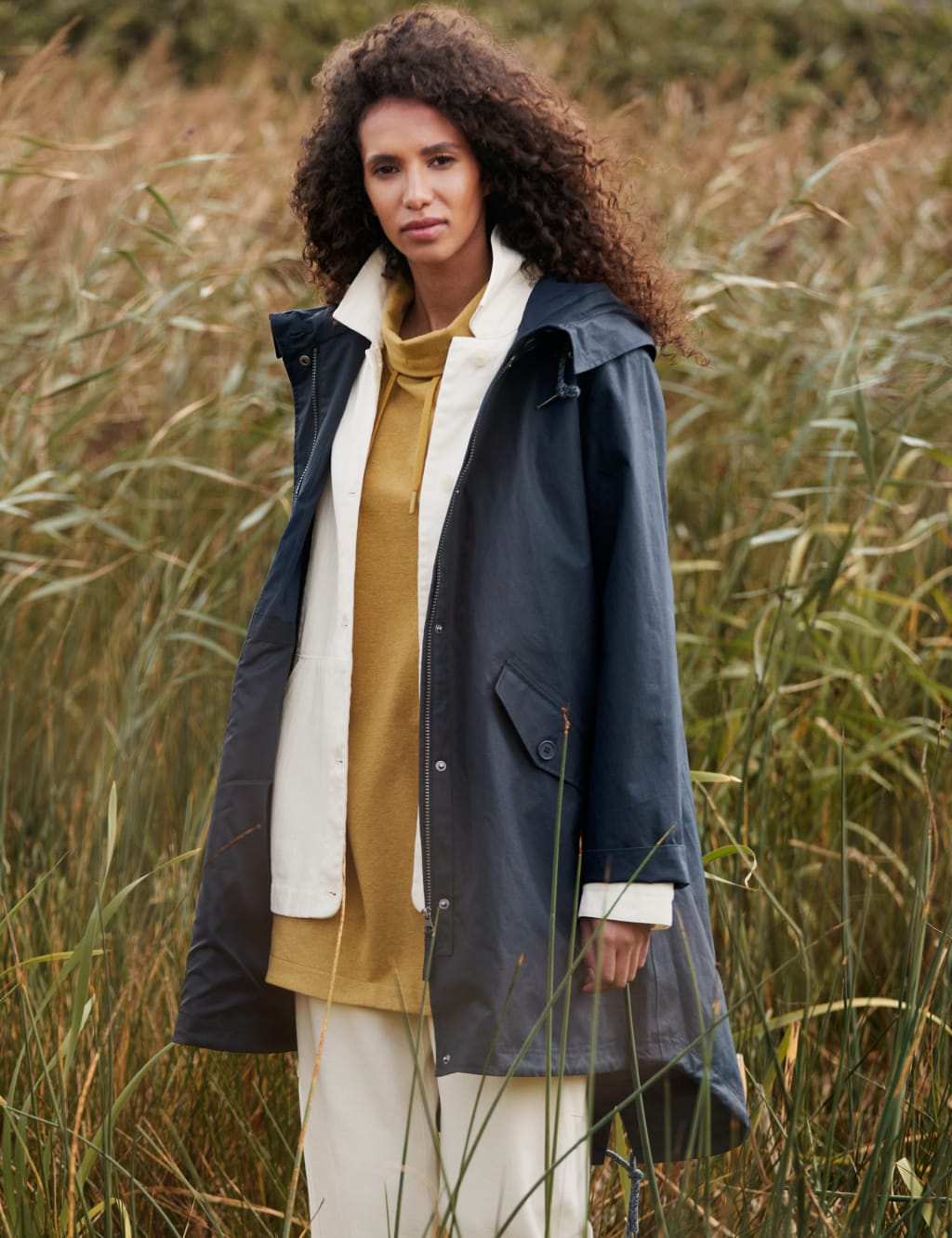 Waterproof Linen Rich Longline Raincoat 3 of 9