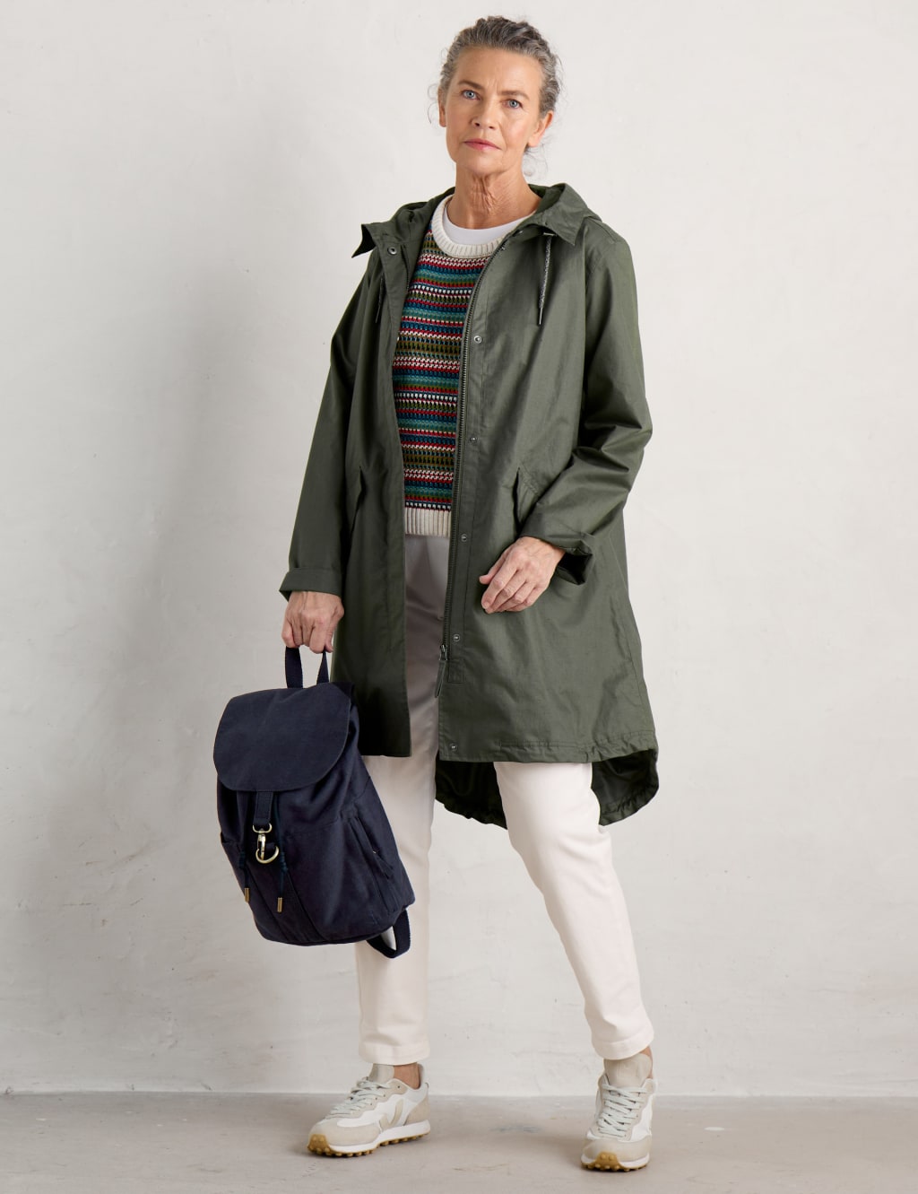 Waterproof Linen Rich Longline Raincoat 7 of 7