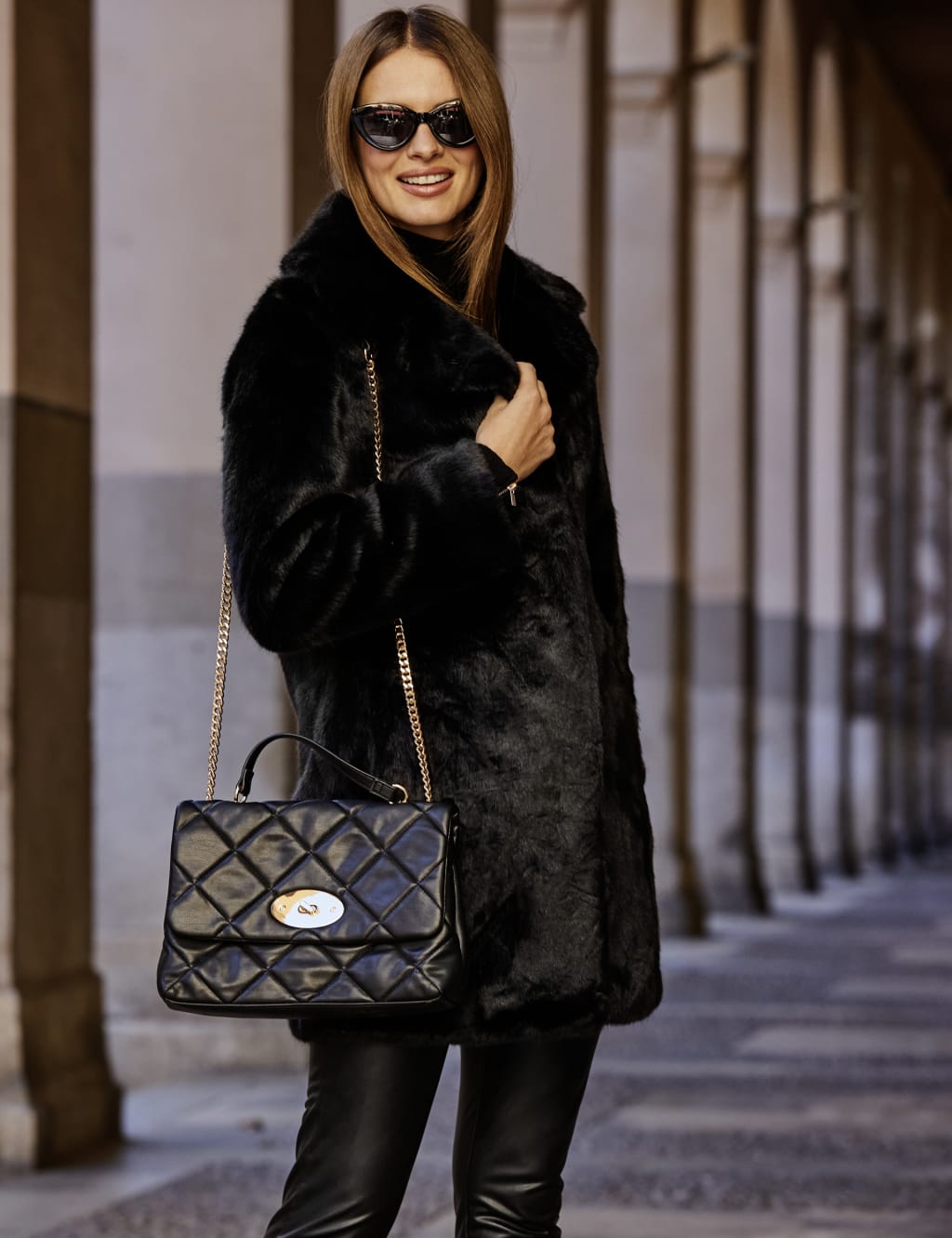 Faux Fur Longline Coat 4 of 6