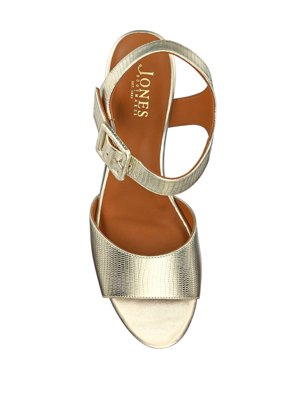 Leather Metallic Ankle Strap Wedge Sandals 4 of 7