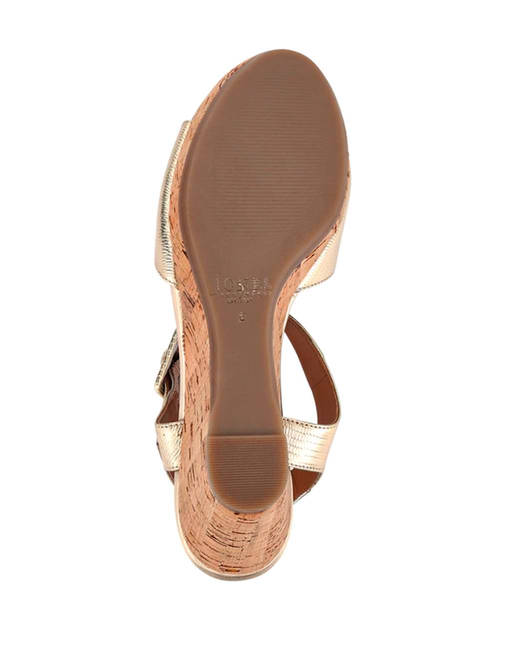 Leather Metallic Ankle Strap Wedge Sandals 7 of 7