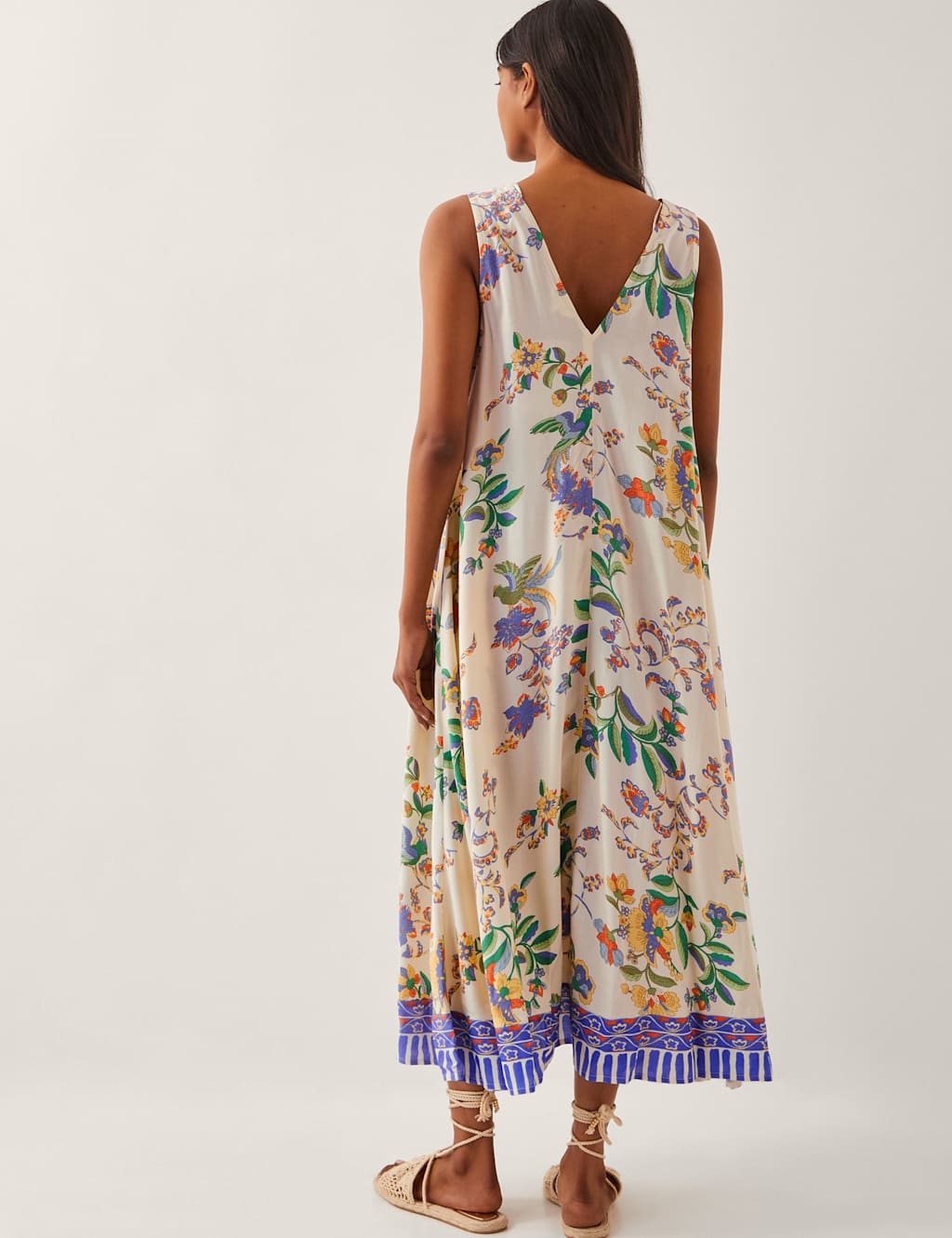 Printed V-Neck Maxi Beach Dress 3 of 4