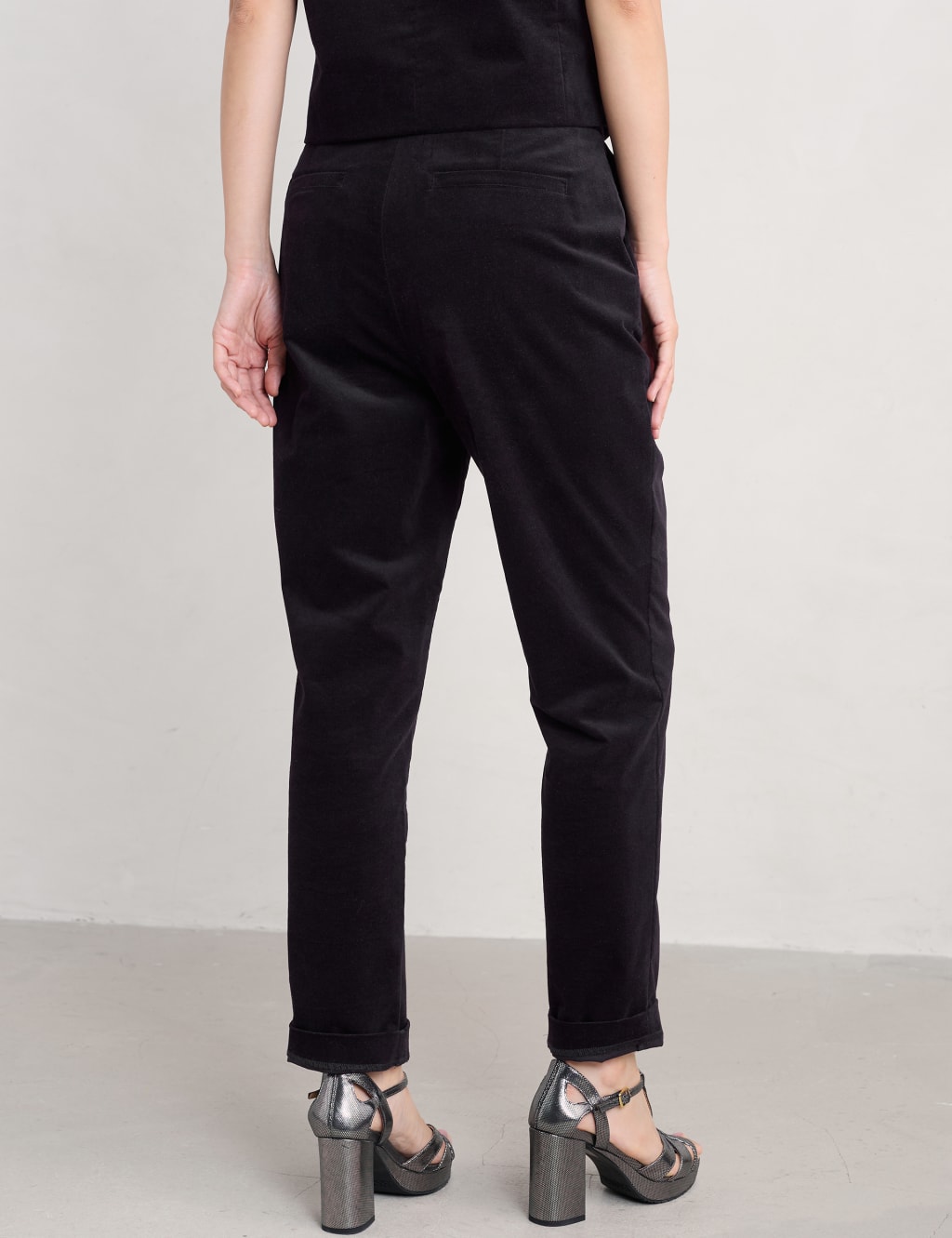 Cotton Rich Tapered Ankle Grazer Trousers