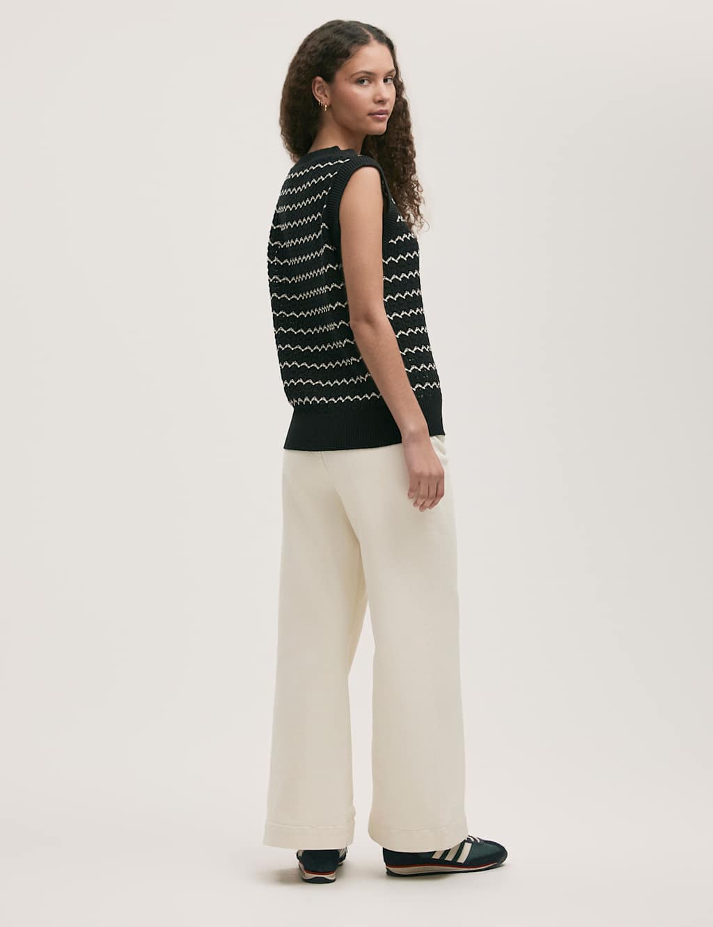Cotton Rich Striped Knitted Vest 2 of 4