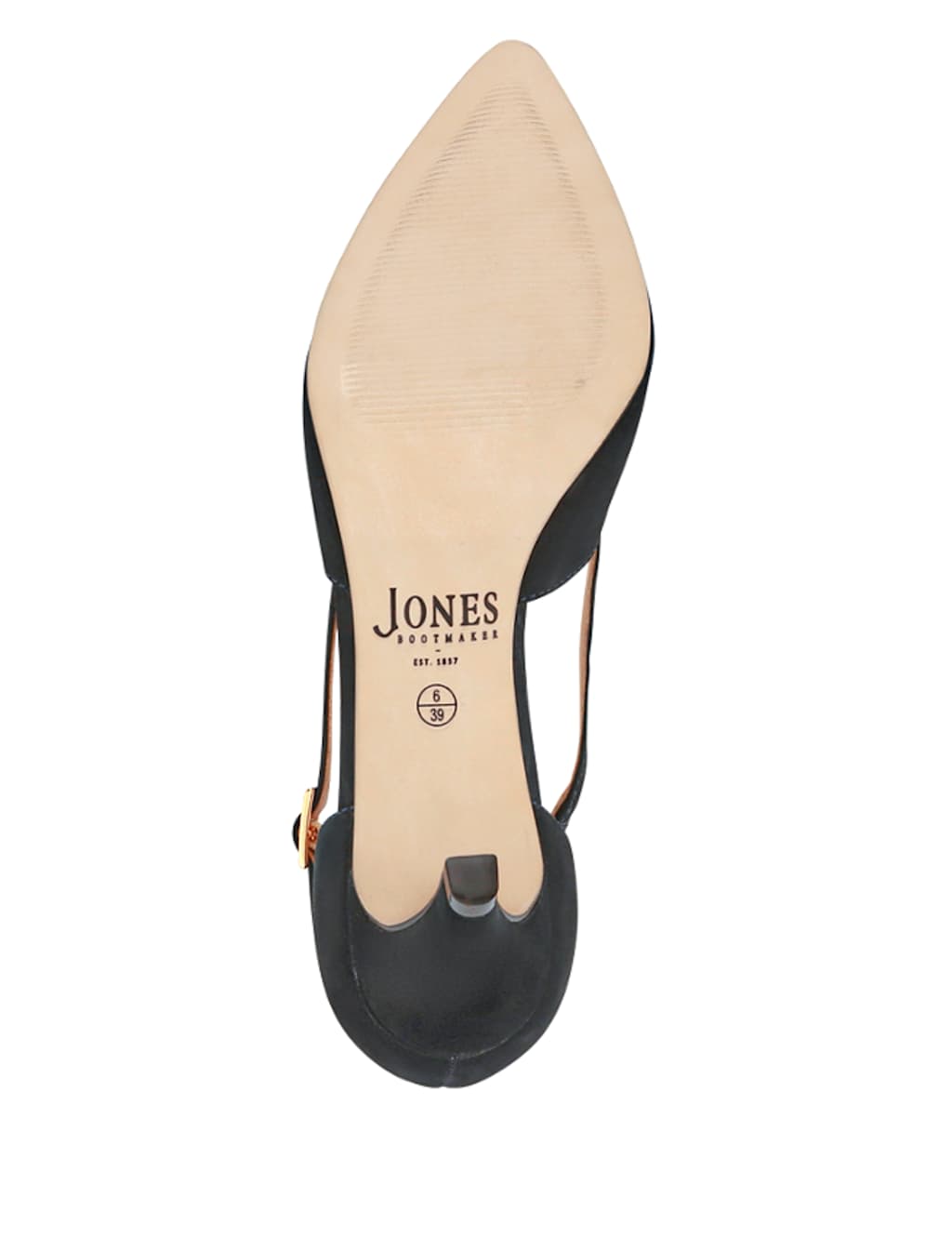 Leather Metallic Strappy Kitten Heel Pointed Court Shoes 7 of 7