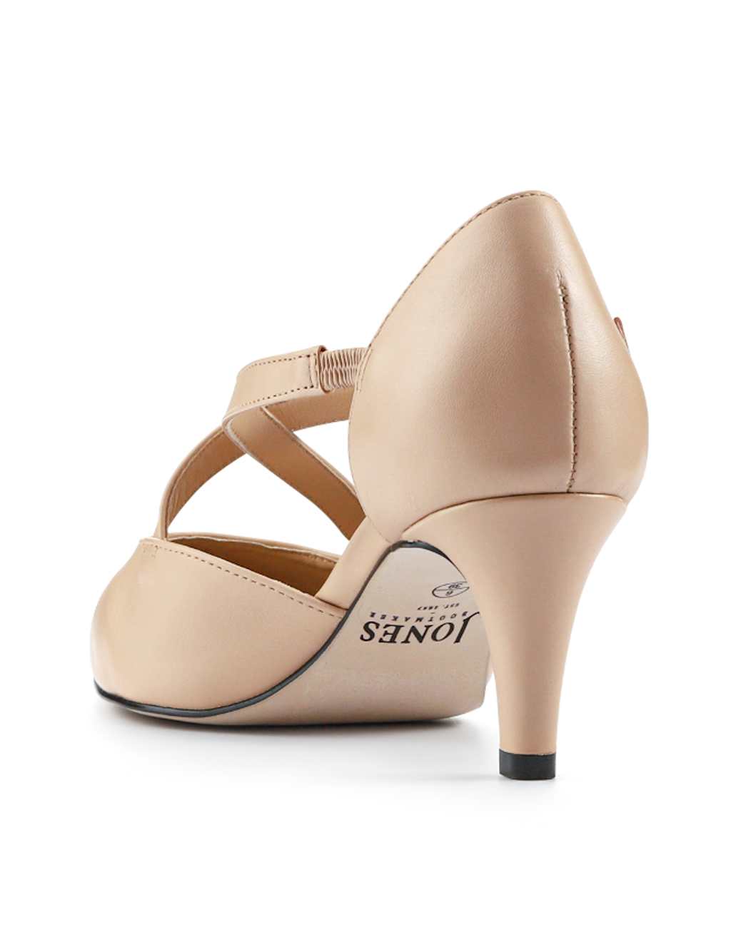Leather Metallic Strappy Kitten Heel Pointed Court Shoes 6 of 7