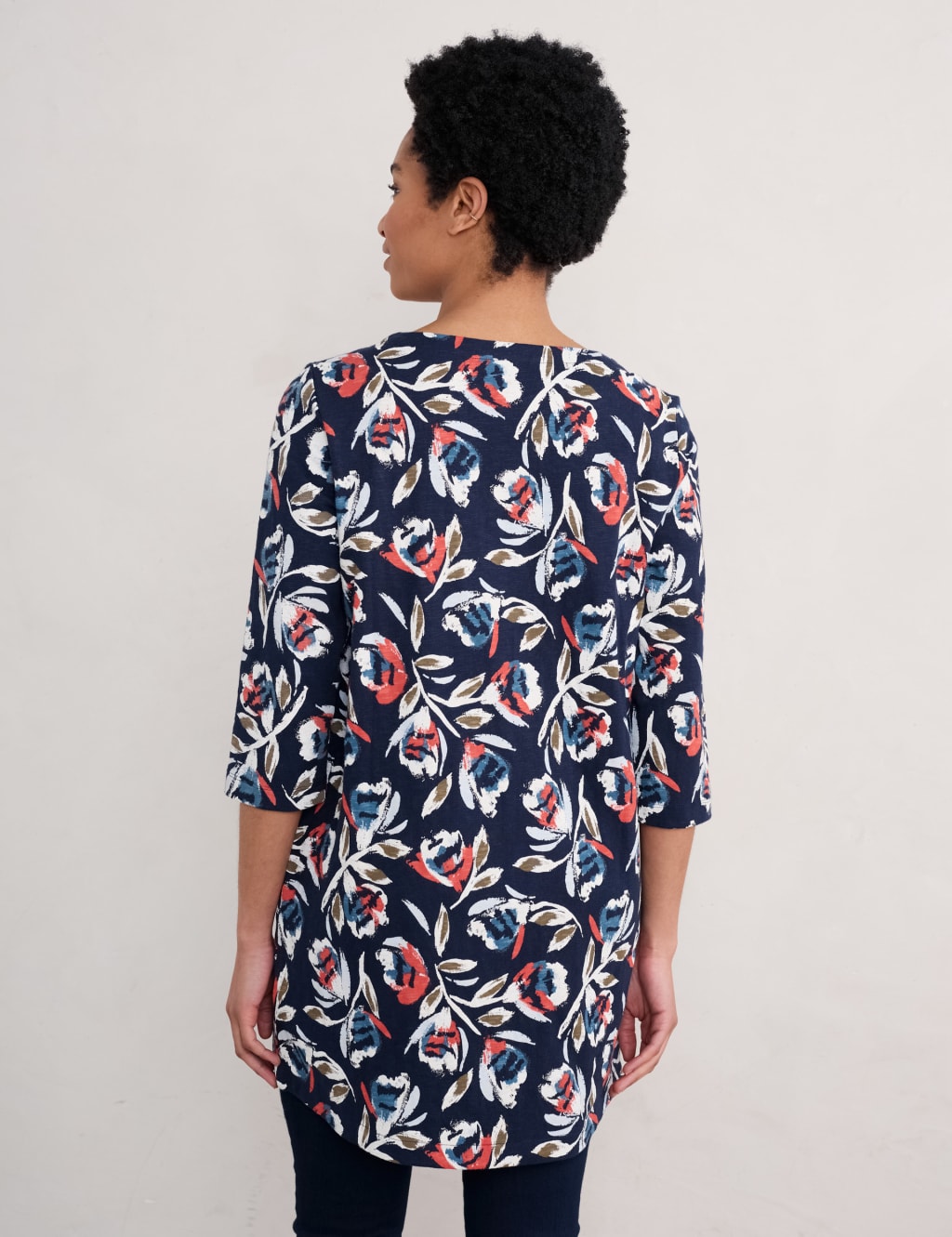 Pure Cotton Floral Round Neck Relaxed Tunic 4 of 4