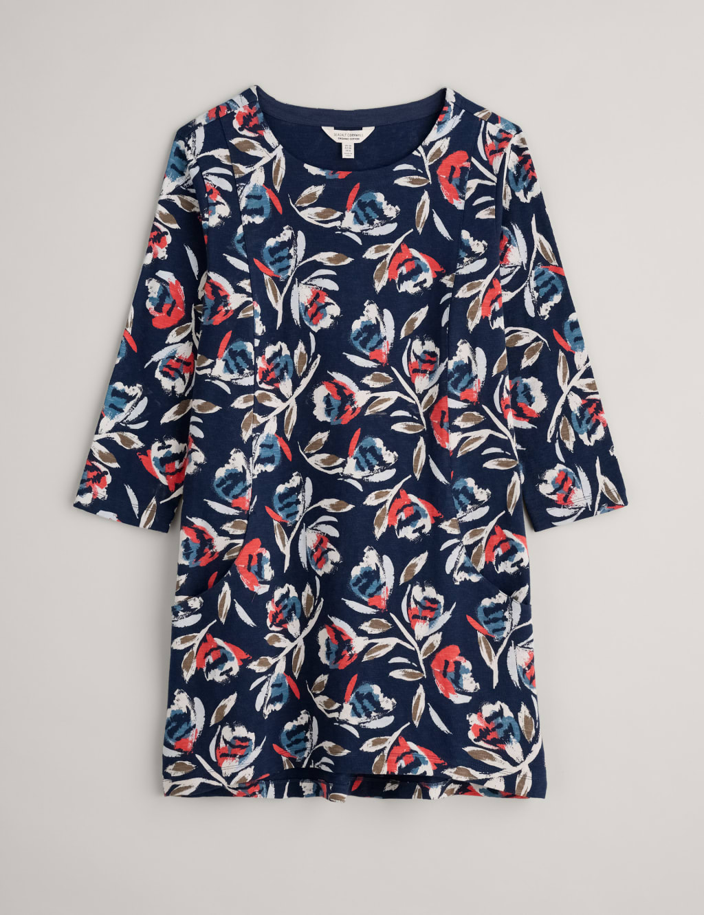 Pure Cotton Floral Round Neck Relaxed Tunic 2 of 4