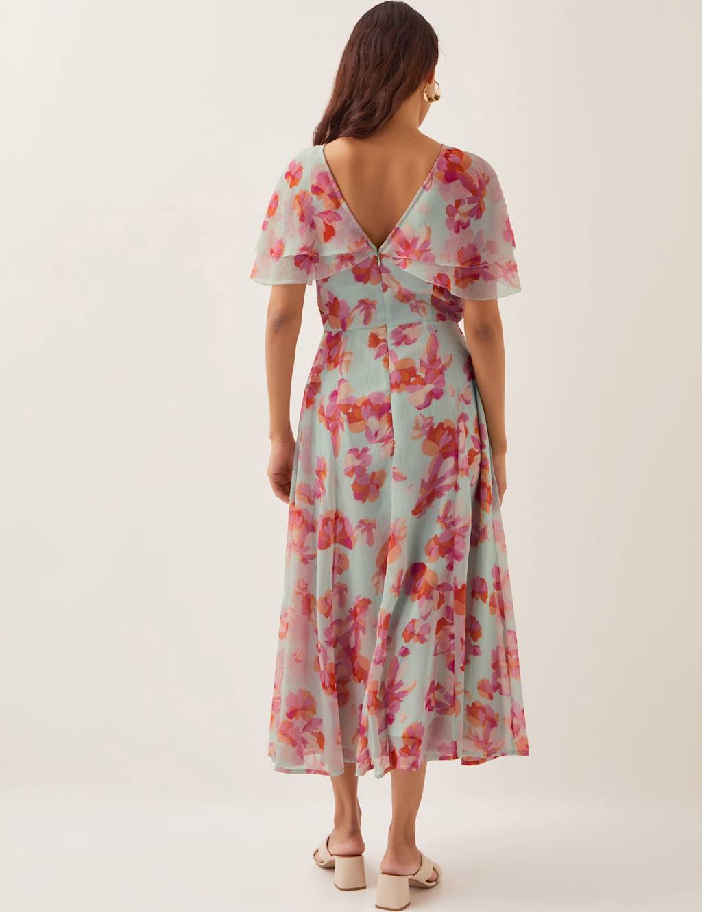 Floral Print Round Neck Midi Dress 5 of 5