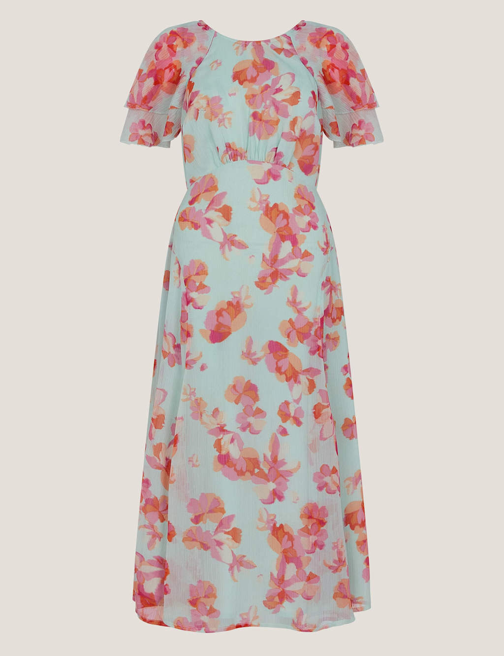 Floral Print Round Neck Midi Dress 2 of 5