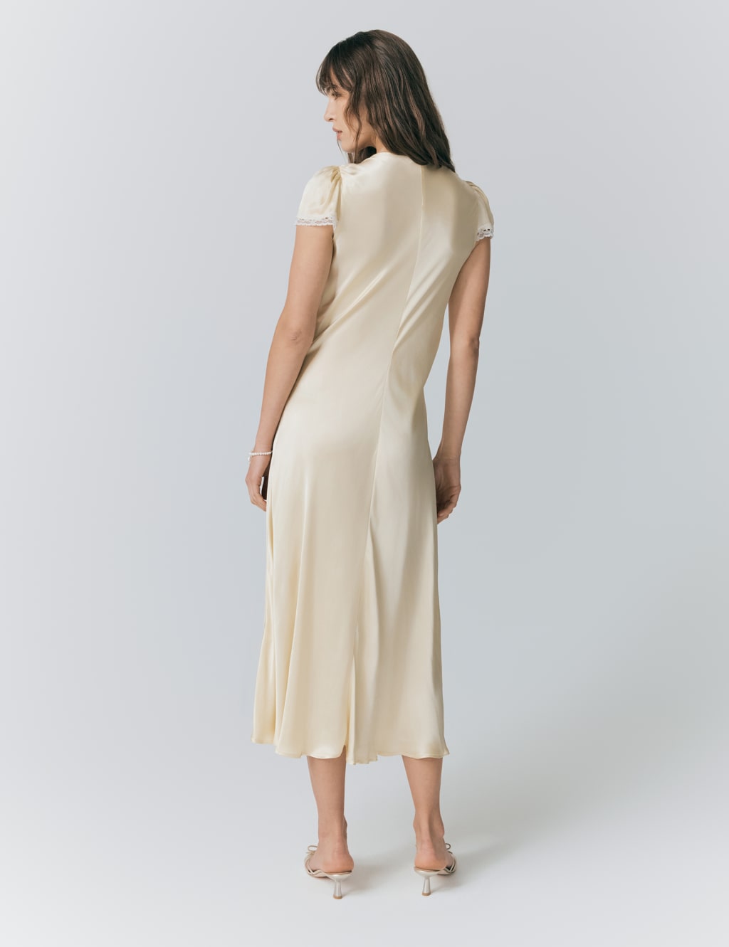 Satin V-Neck Midaxi Tea Dress 2 of 5