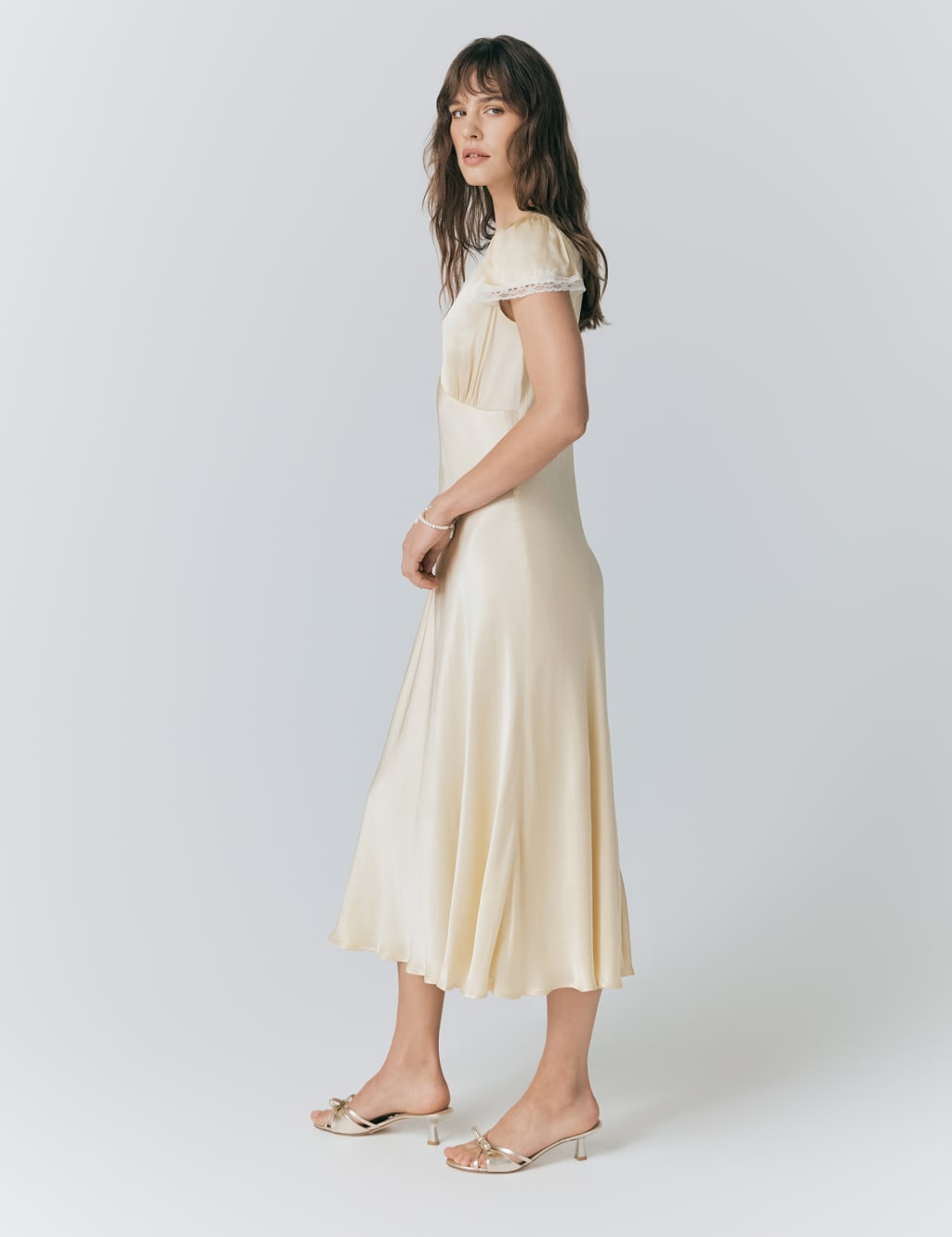 Satin V-Neck Midaxi Tea Dress 3 of 5