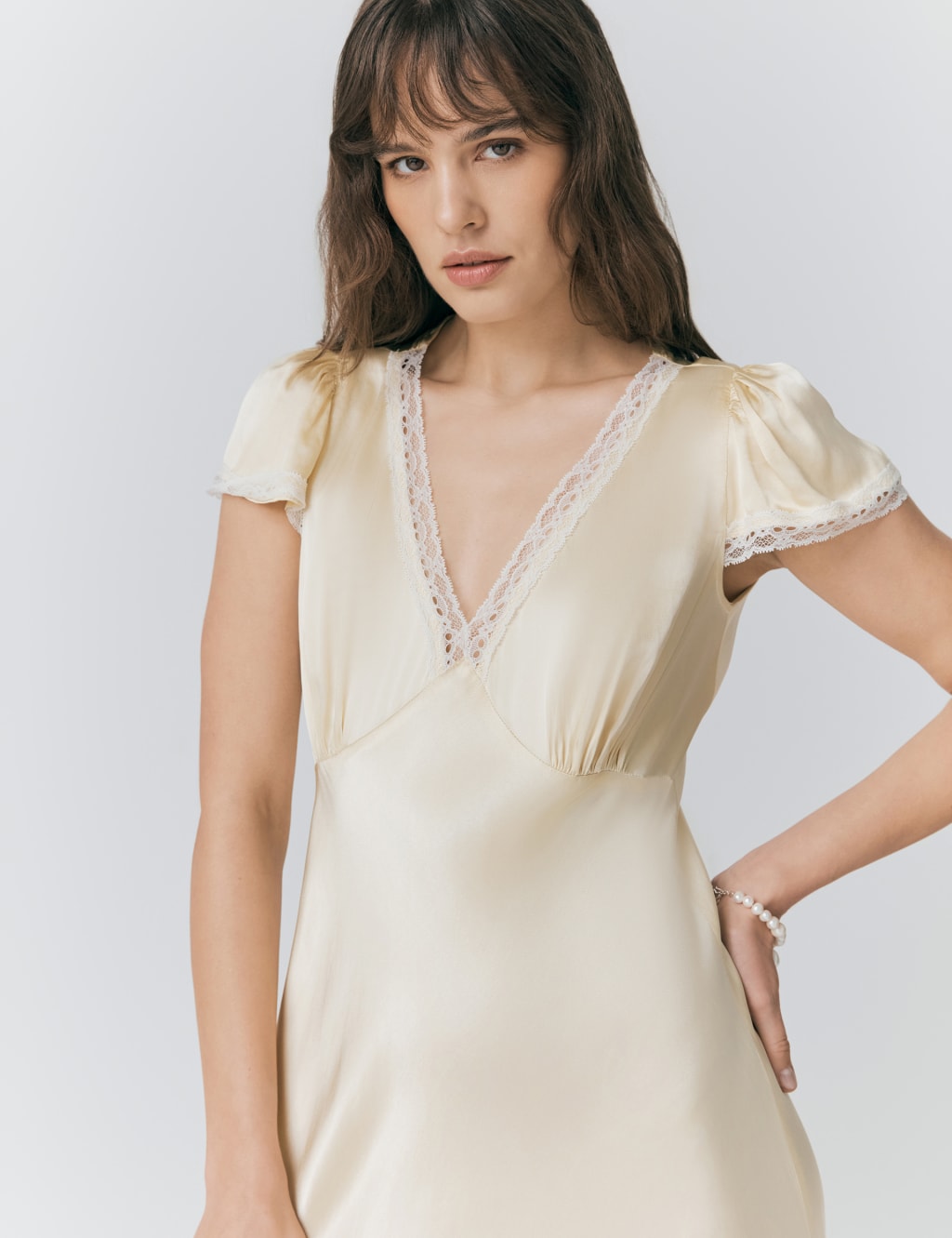 Satin V-Neck Midaxi Tea Dress 4 of 5