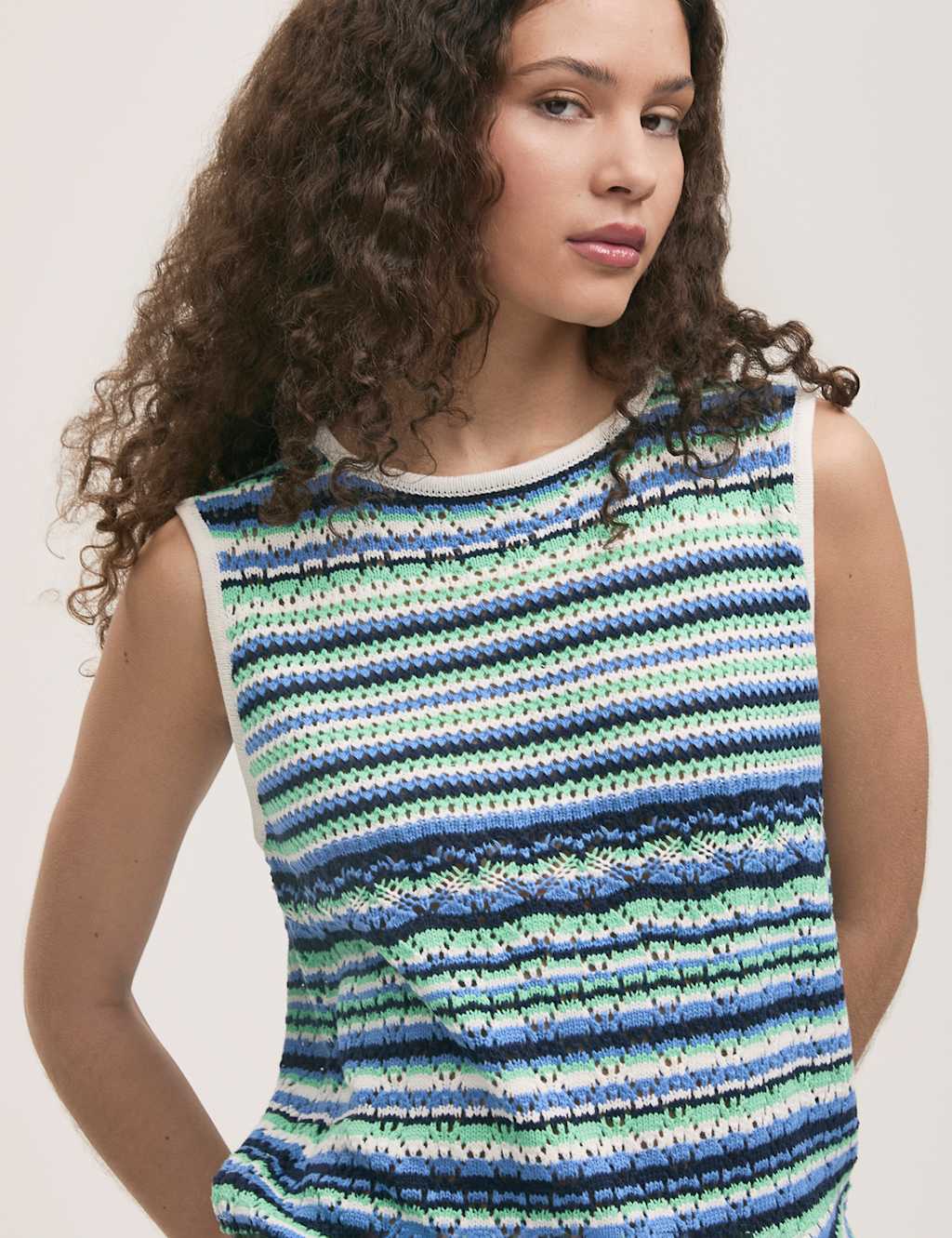 Pure Cotton Broderie Knitted Vest 4 of 4