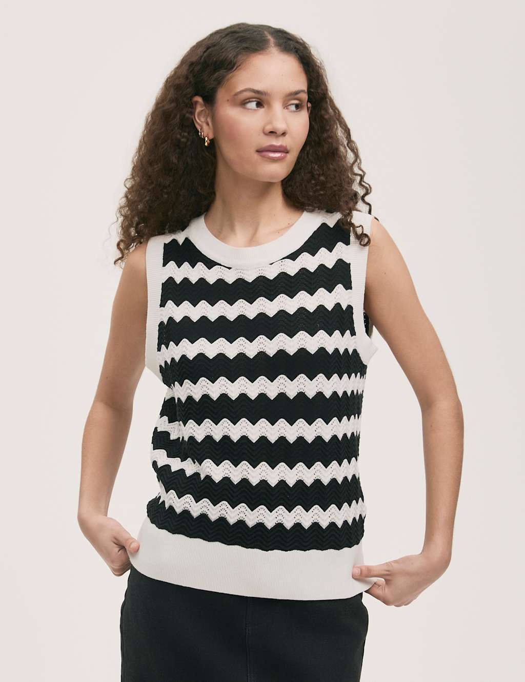 Pure Cotton Striped Knitted Top 3 of 4