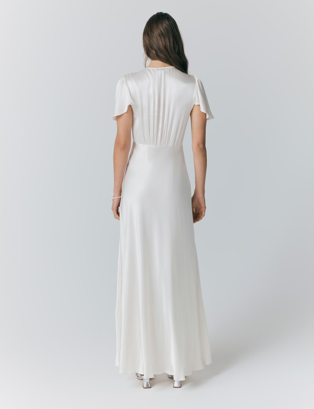 Satin Button Front Maxi Waisted Dress 2 of 5