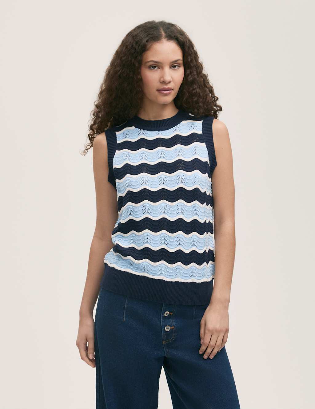 Pure Cotton Striped Knitted Top 3 of 4