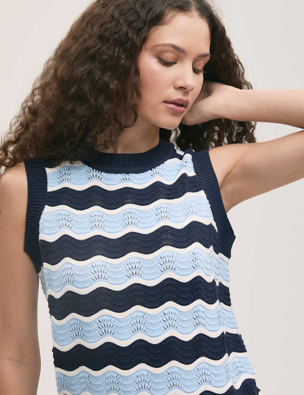 Pure Cotton Striped Knitted Top 4 of 4