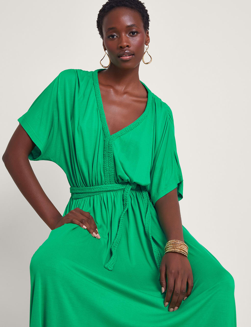 Jersey v neck dress clearance