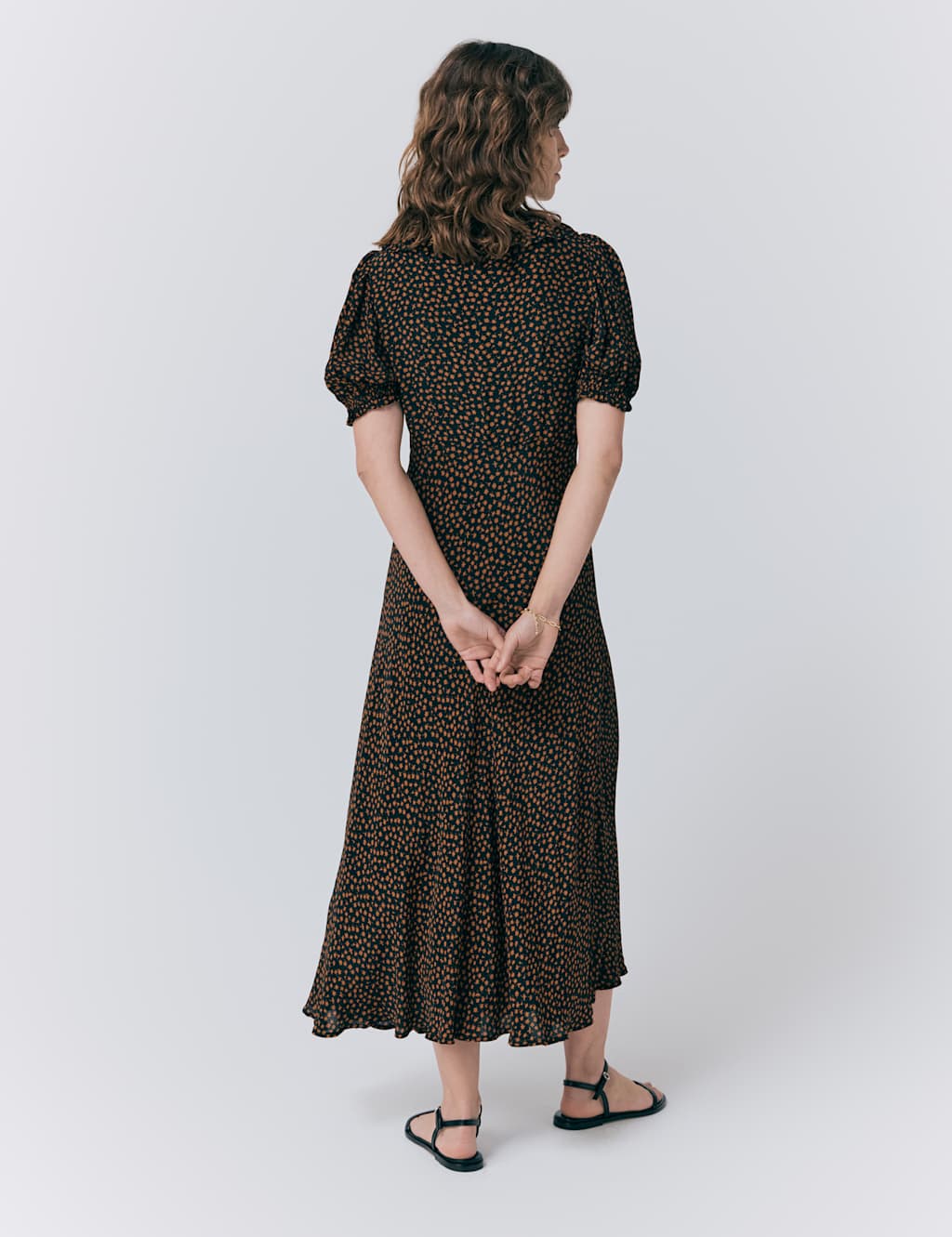 Floral Ruffle Collar Midi Smock Dress 2 of 4