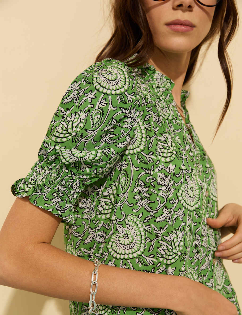 Floral Notch Neck Blouse 4 of 4