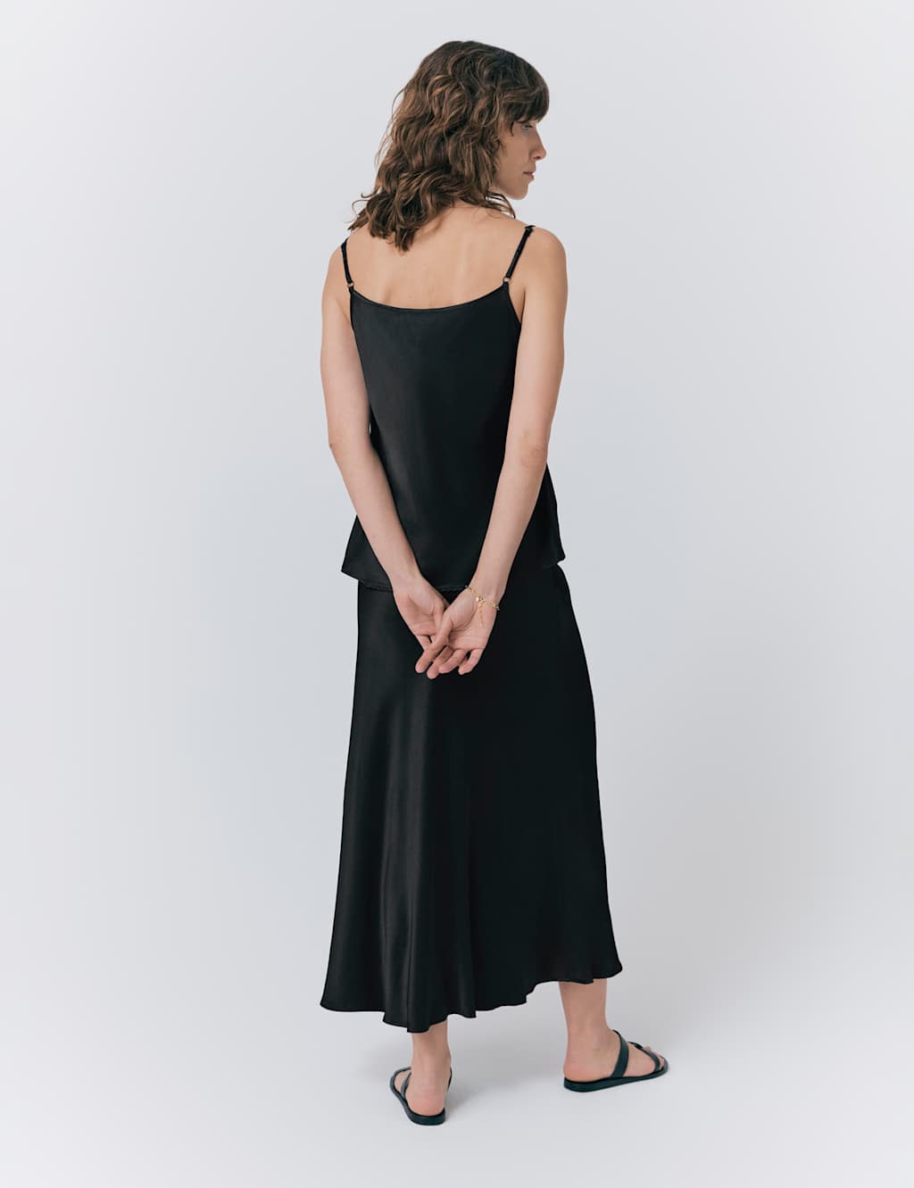 Satin Midi Slip Skirt 3 of 5