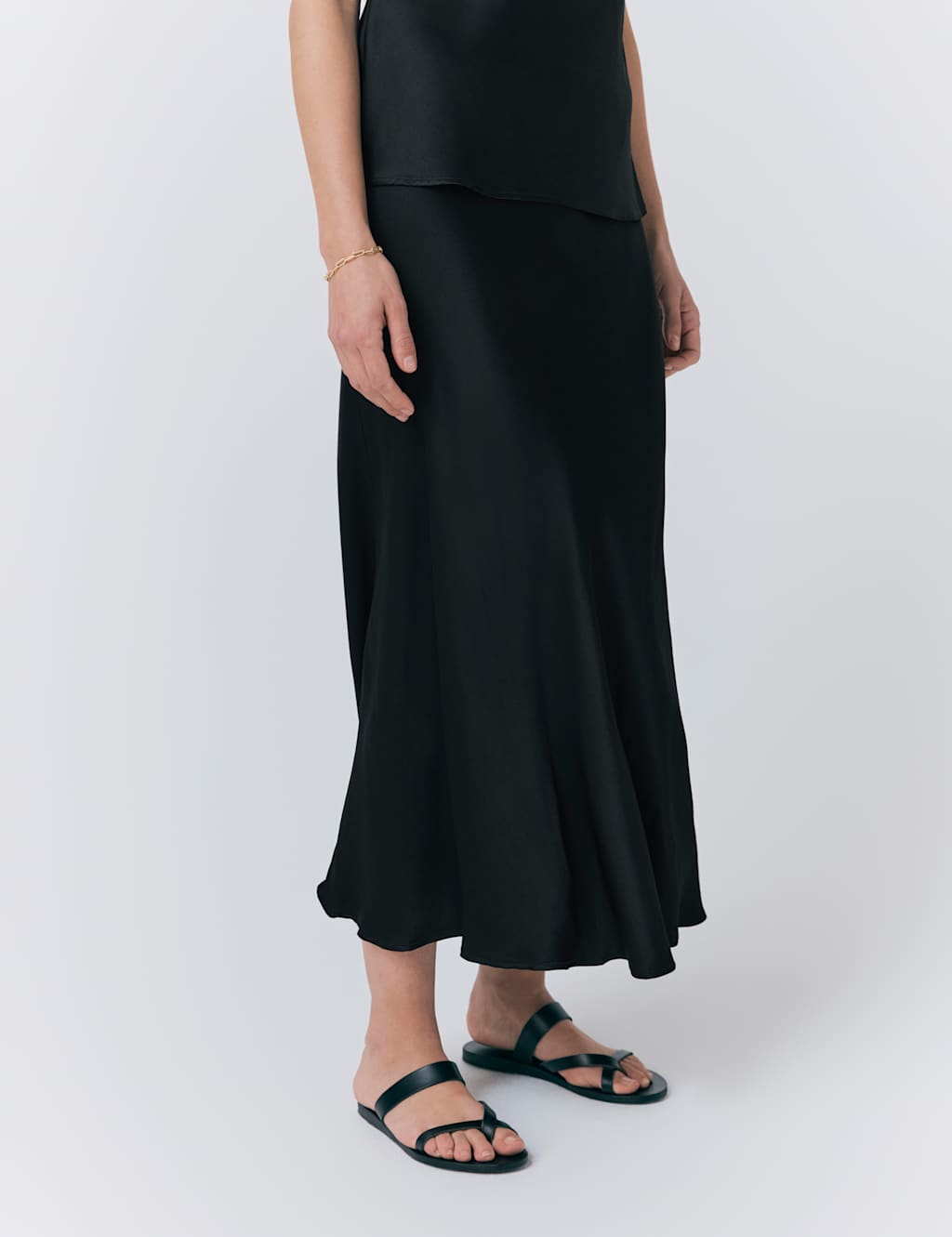 Satin Midi Slip Skirt 4 of 5