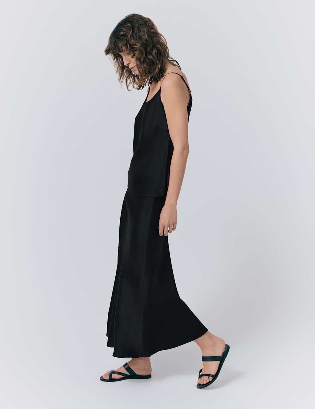 Satin Midi Slip Skirt 5 of 5