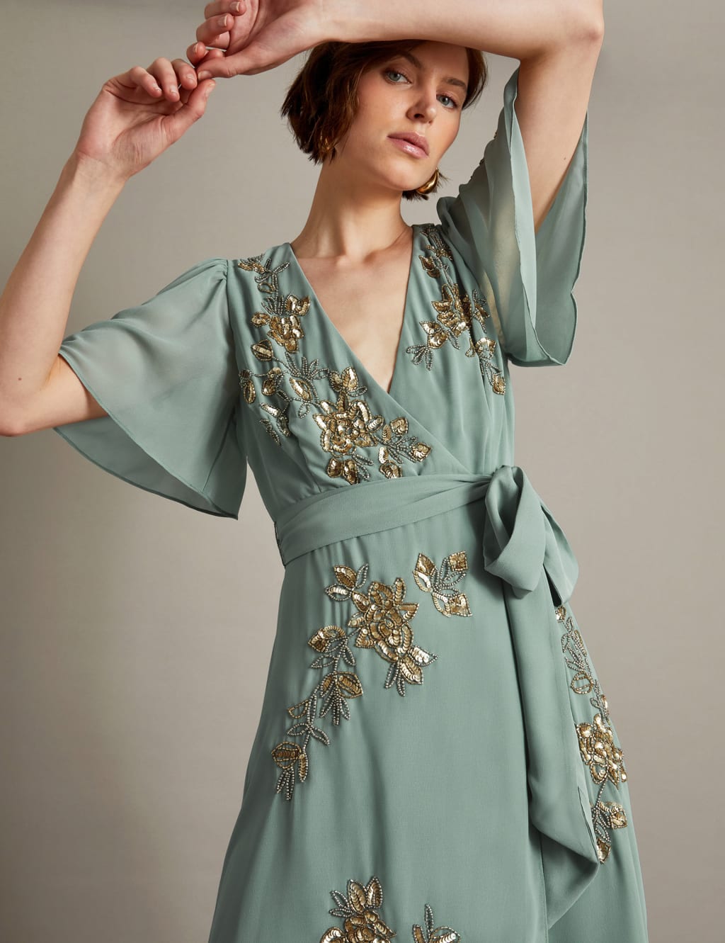 Embroidered V-Neck Maxi Wrap Dress | Monsoon | M&S Embroidered V-Neck Maxi Wrap Dress | Monsoon | M&S