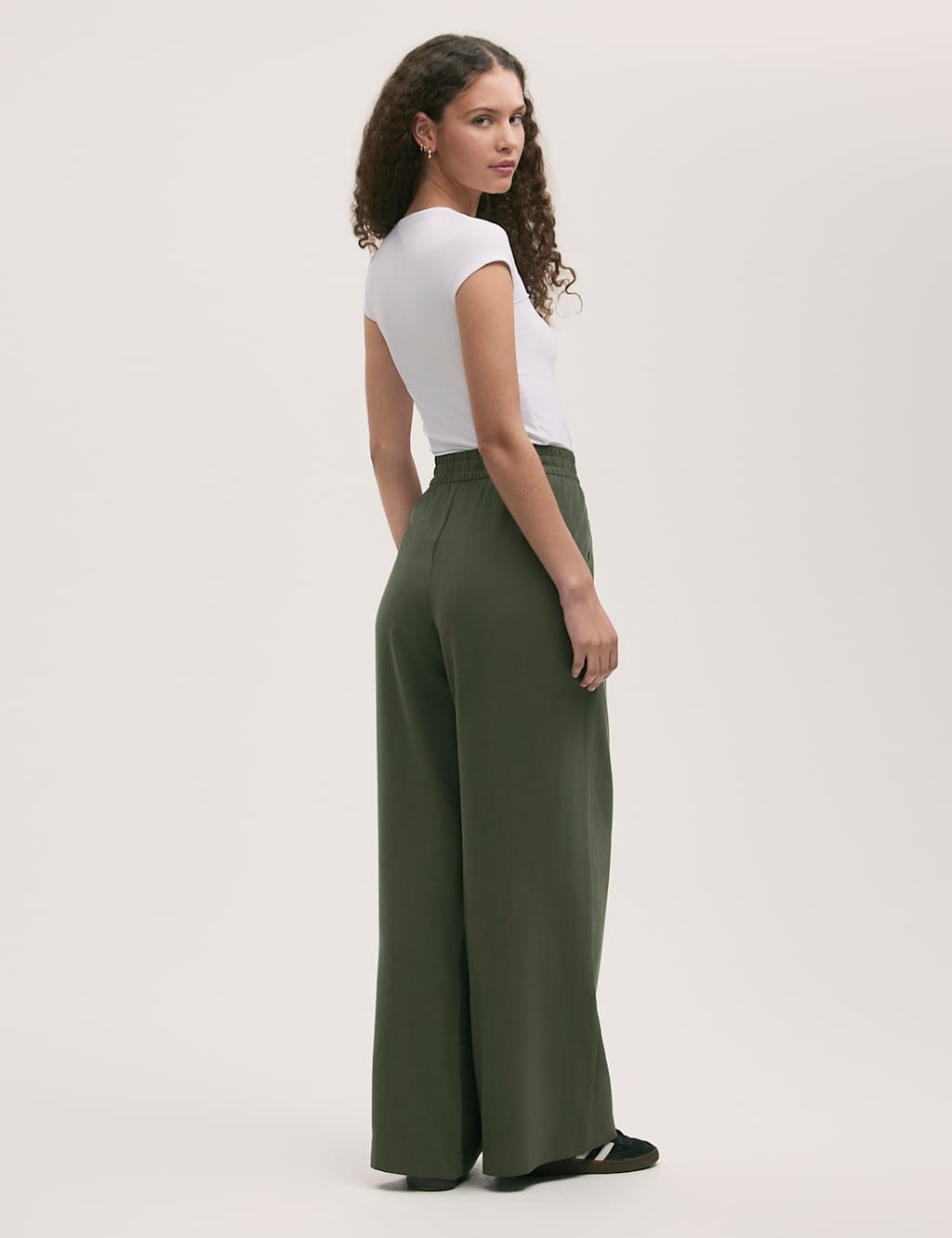 Drawstring Relaxed Wide Leg Trousers 3 of 4