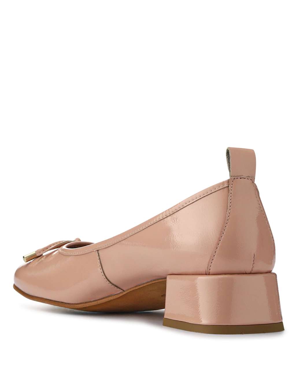 Leather Block Heel Ballet Pumps 4 of 5