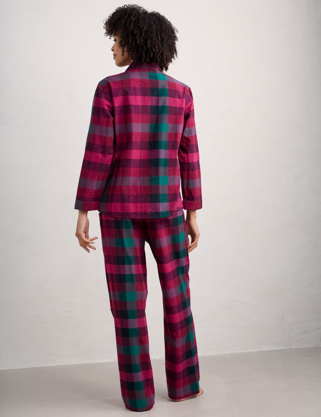 Pure Cotton Checked Pyjama Set Seasalt Cornwall M S