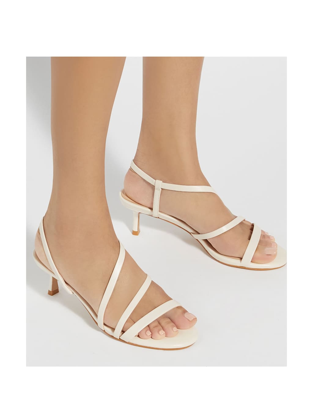 Leather Ankle Strap Kitten Heel Sandals 2 of 6