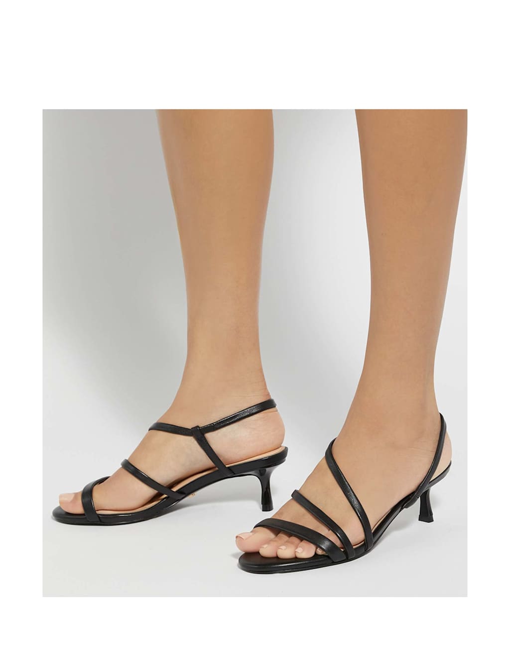 Leather Ankle Strap Kitten Heel Sandals 2 of 6