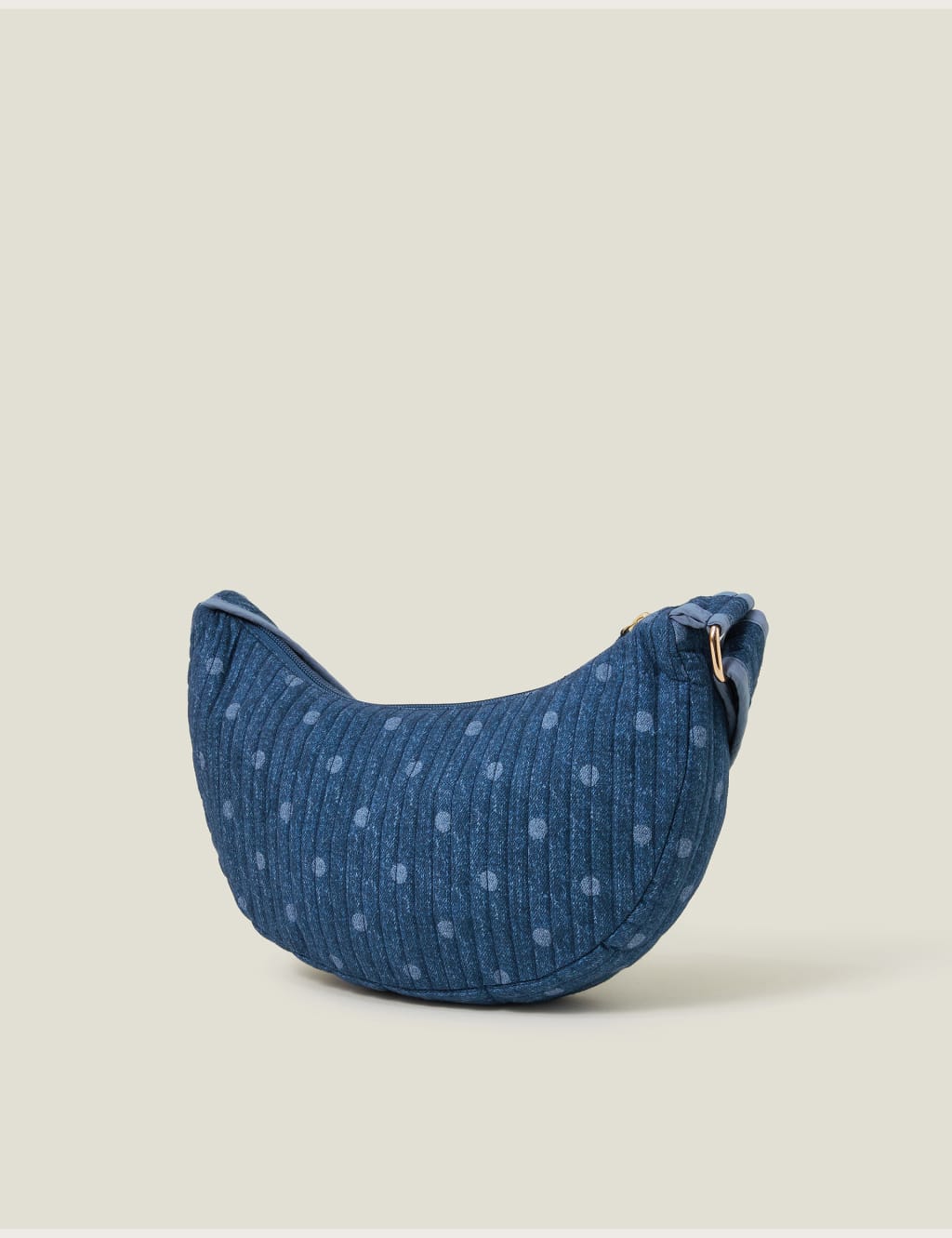 Denim Polka Dot Sling Cross Body Bag 2 of 4