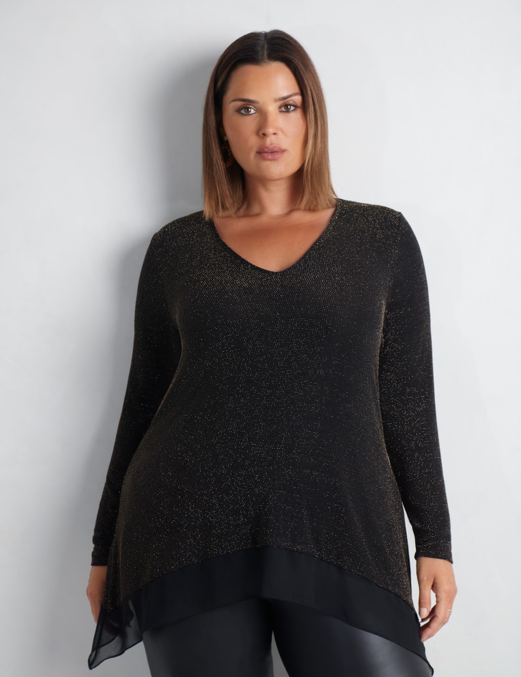 Jersey Sparkly V-neck Tunic 2 of 5