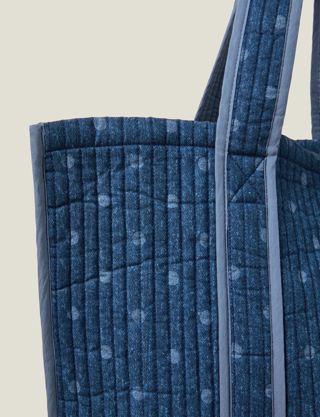 Denim Polka Dot Quilted Shopper 4 of 4